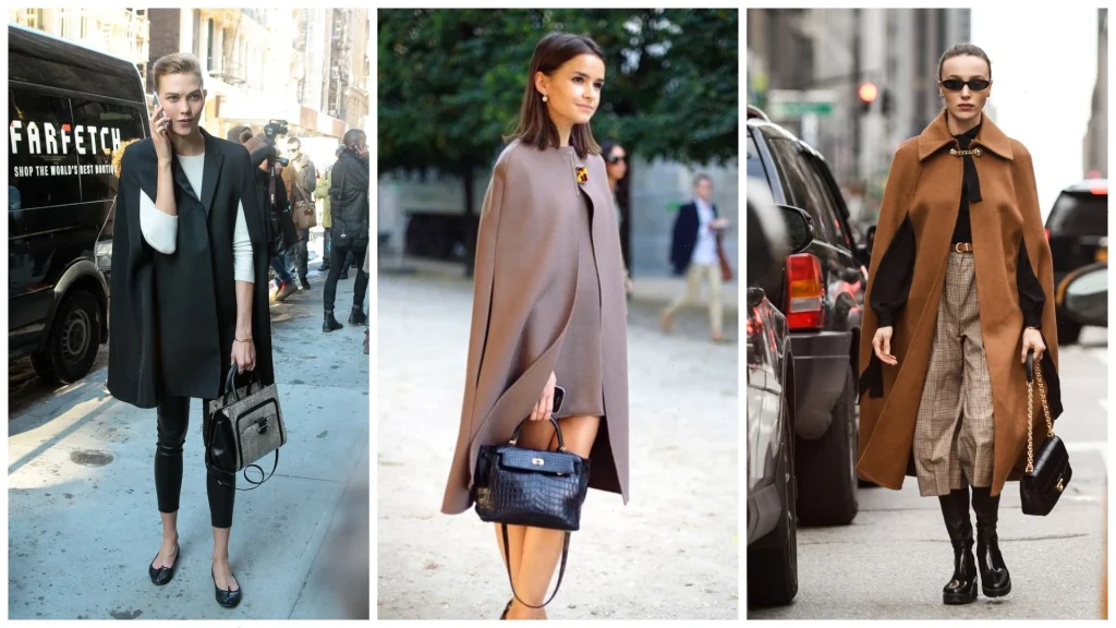 Кейп — накидка без рукавов. Легко носить, особенно с узкими брюками и сапогами.